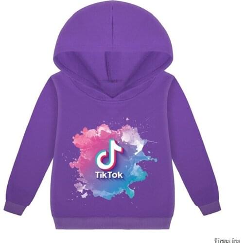 Long Sleeve Tik Tok Children T-Shirts Boys Kids Autumn Kids Girls Tops 2-15 Years Children Clothes Cartoon Hooded