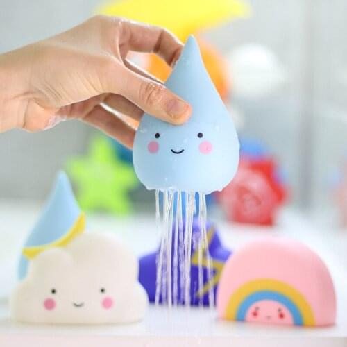 Baby Shower Toys Cute Cartoon Rainbow Raindrops Cloud Shape Funny Bathroom Water Spraying Tool Early Childhood Enlightenment Toy