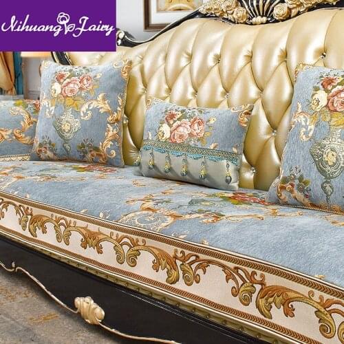 European-style sofa cushion, high-end American style, luxury, four seasons general fabric, non-slip leather cushion cover