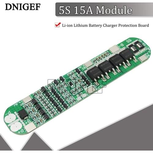 DNIGEF 5S 15A Li-ion Lithium Battery Charger Protection Board 7.4v 8.4V 18650 bms pcm for li-ion Battery