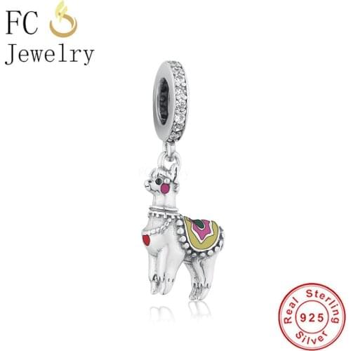 FC Jewelry Fit Original Charm Pandora Bracelet Authentic 925 Silver Australia Alpaca Lama Bead For Making Women Berloque 2021