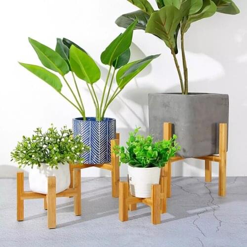 Free Standing Flower Pot Rack Bonsai Holder Garden Indoor Display Plant Stand Shelf Wood Planter Pot Trays For Home Decoration