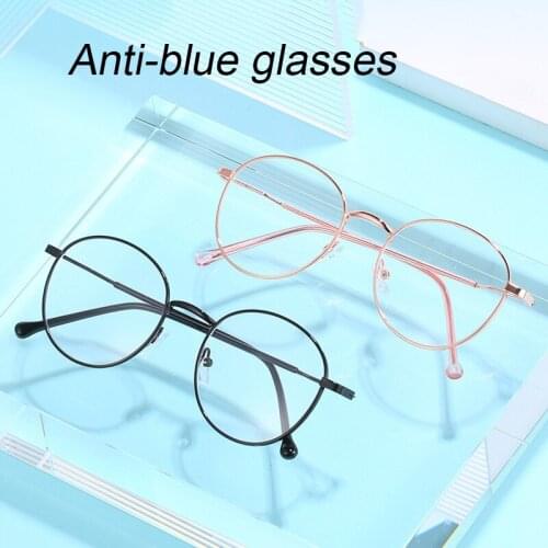 Classic Round Metal Frame Eyeglasses Blue Light Blocking Clear Lens Glasses For Men Women SUB Sale