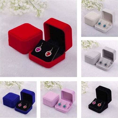 Multicolor Blocked Jewelry Package Box Ring Stud Earrings Jewelry Organizer Storage Gift Box