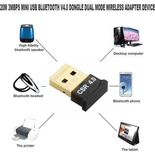 Updated Drive-Free Mini USB Bluetooth V4.0 Dongle CSR4.0 Dual Mode Wireless Adapter For Windows Linux For Desktop computer