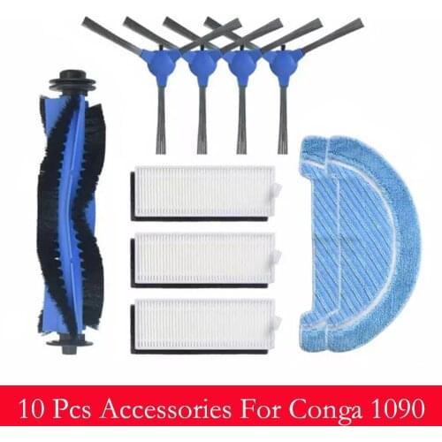 Main Brush Side Brush Hepa Filter Mop Replacement for Cecotec Conga 1790 Ultra Robotic Vacuum Cleaner Spare Parts