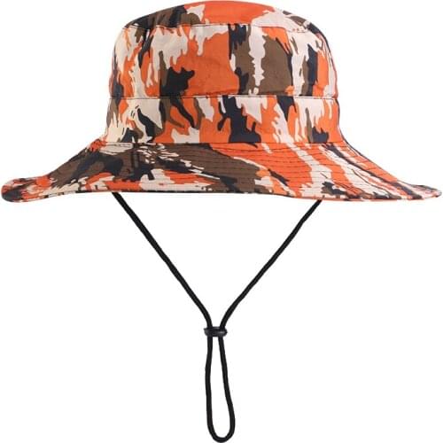 New Outside Fishing Climbing Bucket Hat For Fashion Women Men Summer Outdoor Waterproof Safari Print Sun Hats Breathable