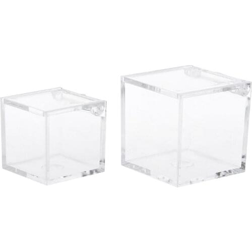 Transparent Cube Wedding Favor Candy Box Plastic Transparent Clear Gift Boxes Christmas Baby Shower Drop Ship