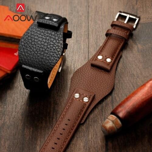 22mm Genuine Leather Strap Retro Rivet Men Replacement Bracelet Wrist Band for Fossil Chronograph Watch CH2564 CH2565 CH2891