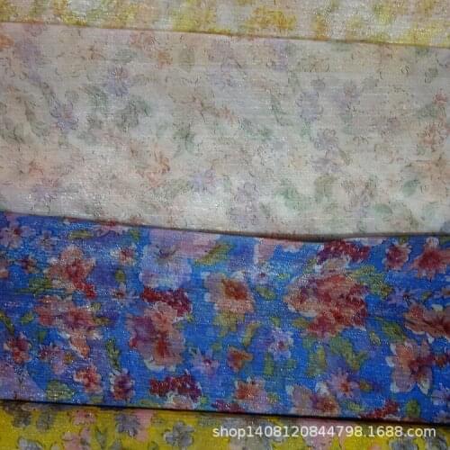 Shirt Beach Skirt Long Skirts Cloth Semi-Permeable Brocade Silk Ruffled Printed Chiffon Fabrics Flash