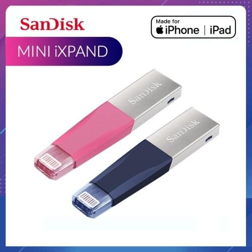 SanDisk USB Flash Drive iXPand OTG Lightning Connector U Disk USB 3.0 Stick 32GB 64GB 128GB Pen Drives MFi for iPhone & iPad