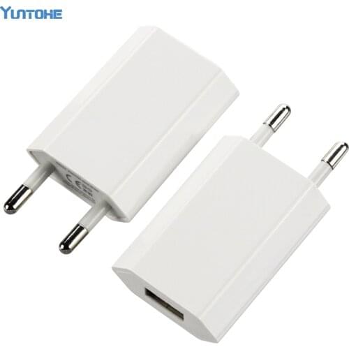100pcs/lot EU Wall Charger USB Plug 5V 1A AC White Micro USB Power Adapter For Iphone X 8 7 5 6 Onplus Xiaomi Samsung HTC LG