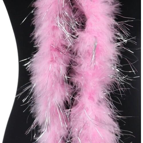 2 meter Marabou feather boas Gold Silver with wire White feather Scarf for crafts Wedding Party Dresses skirt Decorative Shawl