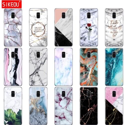Silicone phone case cover for Samsung Galaxy A6 A8 plus 2018 back cover A600 A605 A530 A730 bumper Coque marble fashion design