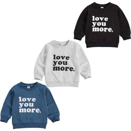 0-4Y Speing Autumn Infant Kids Girls Boys New Sweatshirt Tops Letter Print Long Sleeve Pullover Casual Tops 3 Colors Hoodies