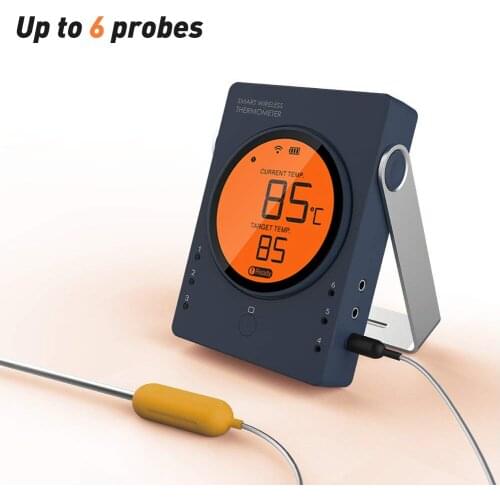 AidMax PRO01 Accurate Readout Smoker Grill Barbecue Thermometer With Stainless Steel Probes For 165Ft Wireless Control Range