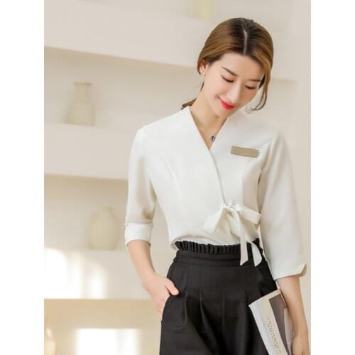 Korean Beauty salon beautician uniform spa health center work clothes womens foot bath sauna massage technician clothing suit