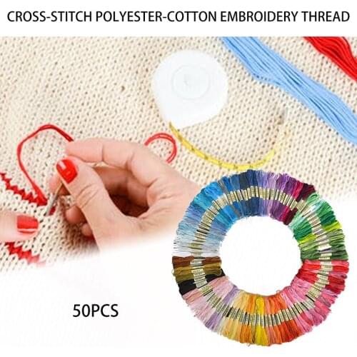 Hand-embroidered Weave Cross Stitch Thread Polyester Cotton Embroidery Thread Rainbow Color Hand Embroidery Braided Thread