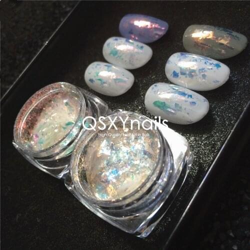 20g High Quality Starlight Flake Gold Pink Aurora Powder Flakes Neon Chrome Mirror Pigment Unicorn Glitter Nail Art Manicure