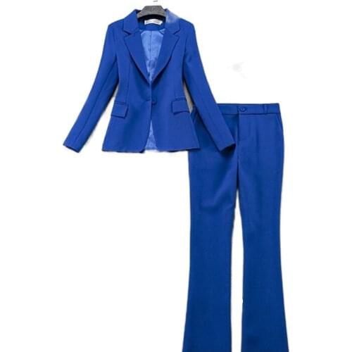 High Quality Womens Elegant Suit Pants 2-piece Set Korean Casual Fashion Professional Wear Temperament Trousers 2021 New