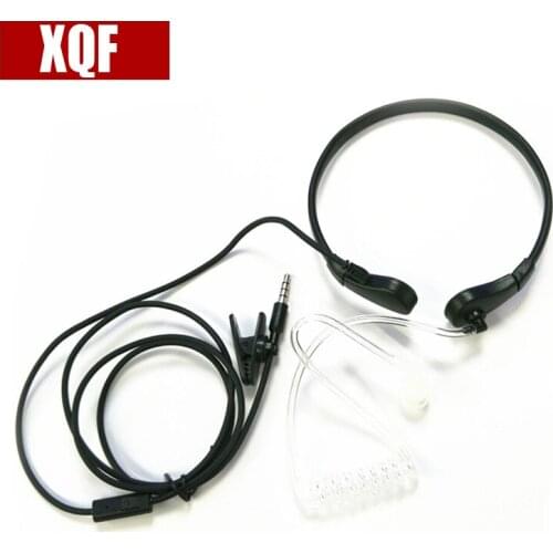 XQF 10PCS 1 Pin 3.5mm Throat MIC Headset Covert Air Tube Earpiece for Phone Mobile Phone black
