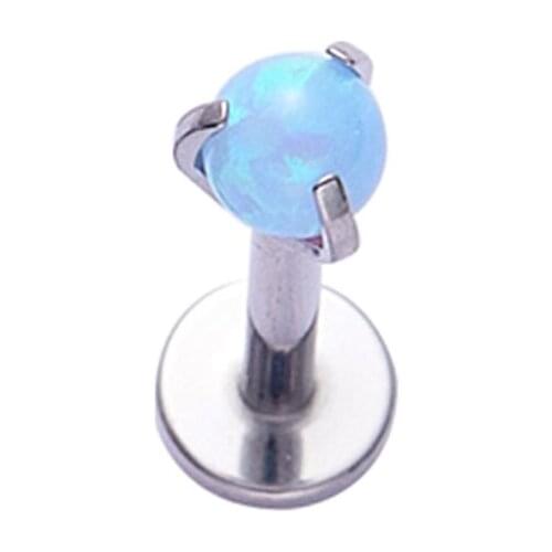ASTM F136 Titanium Internally Threaded 3 Prongs Opal Body Jewelry OP06