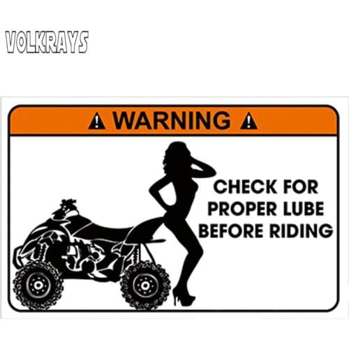 Volkrays Funny Warning Sticker Vinyl Quad ATV Bike Waterproof Sunscreen Creative Car Sticker Automobile Accessories PVC,13cm*7cm