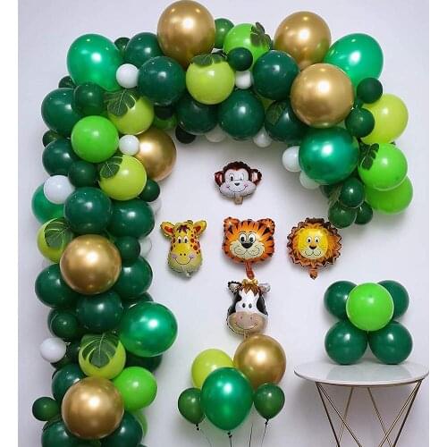 Green Dinosaur Digital Aluminum Film Balloon Latex Birthday Party Baby Shower Jungle Childrens Party Happy Decoration Supplies