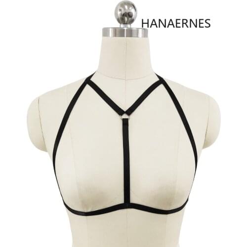 Women Body Harness Bra Soft Out Tops Caged Bra Bondage Sexy Lingerie Festival Punk pastel Goth Rave Harness Lingerie
