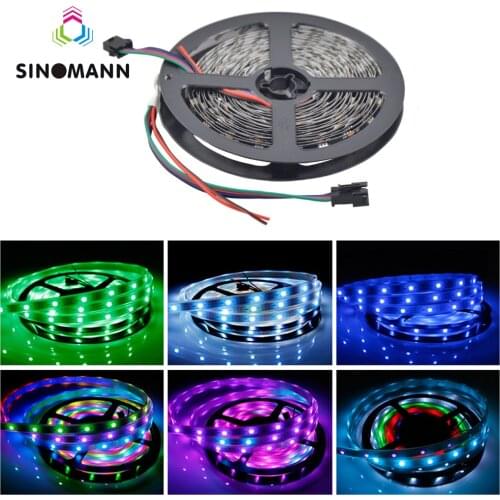 1m/4m/5m WS2813(Dual-signal wires)30/60 leds/m 2813 individually led pixel strip WS2812B Updated Black/White PCB IP30/65/67 DC5V