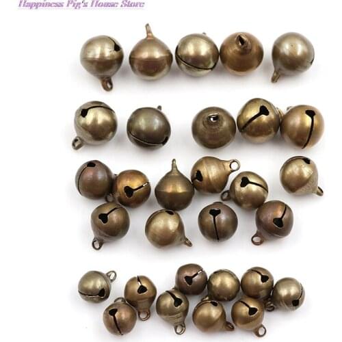 10pcs/lot 10/12/14cmBronze Metal Jingle Bells Loose Christmas Tree Festival Party Decoration Decorations DIY Crafts Accessories