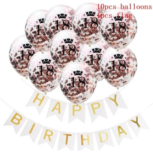 11pcs/set Glitter Balloons Sequins Rose Gold Latex Balloons Birthday Gift Wedding Engagement Party Events DIY Decoration