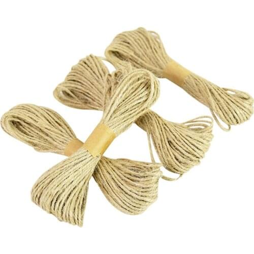 12pcs/lot 10m Natural Jute Twine Burlap String Hemp Rope Party Wedding Gift Wrapping Cords Thread DIY Florists Craft Decoration