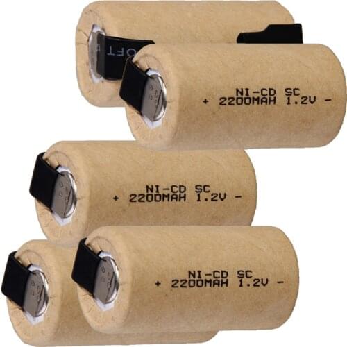 15 pcs a set SC battery 1.2v 2200mah nicd batteries for power tools for electric screwdrivers for drills -color random