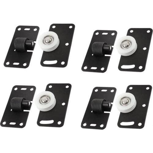 4set Pulley For Furniture Hardware Nylon Wheel Concave Caster Closet Wardrobe Durable Wear Resistant Sliding Door Roller Thicken