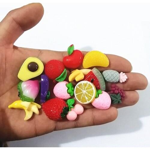 AIJJU 10/30/50/100 Pcs Fruit mixed Ornament Resin Cabochon Scrapbooking Ornaments Hair Accessories Diy Phone Case Accessories