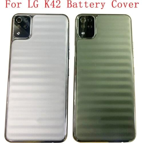 Battery Cover Rear Door Housing Back Case For LG K42 LMK420 K52 Brazil Battery Cover with Middle Frame Logo Replacement Repair