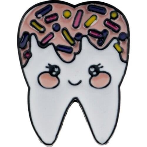 New Fashion Medical Series Enamel Pin Cute Shy Teeth Baby брошь Lapel Backpack Badge Brooch for Gift