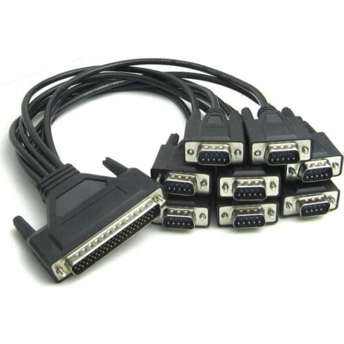 DB62 62Pin Gender Male to Male 8 x DB9 Pin RS232 Splitter Serial Port Cable PCI-E Eight Serial Card Line High Quality