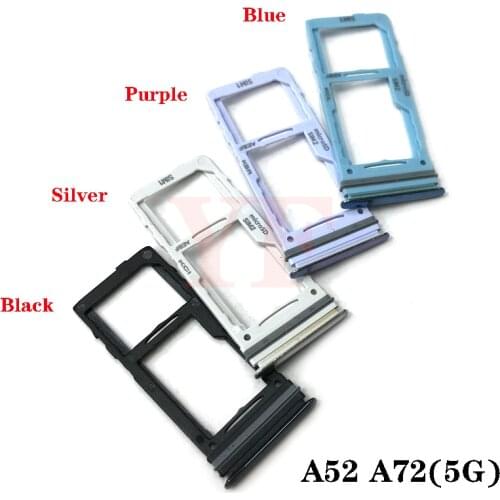 100pcs Sim Tray Holder For Samsung Galaxy A12 A32 A52 A72 5G SIM Card Tray Slot Holder Adapter Socket Repair Parts