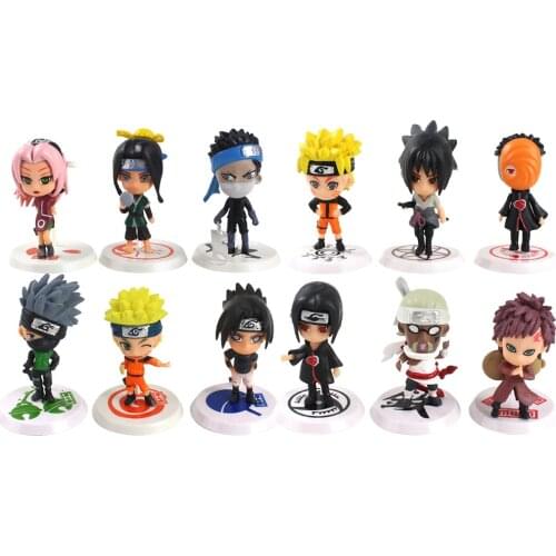 6pcs/Set 6-7cm Naruto Shippuden Anime Kakashi Sasuke Sakura Itachi Gaara Killer Bee PVC Action Figure Mini Model Toys Kids Gift