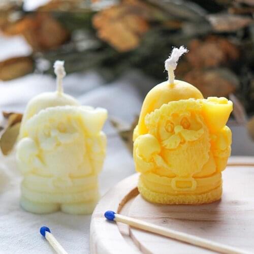 Santa Claus Shape Candle Mold 3D Silicone Soft Handmade Scented Mold for Handicraft