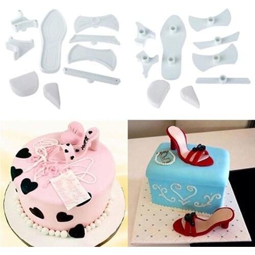 Hot Sale 60% 9x Plastic Lady Cutter High-Heeled Shoes Sandals Cake Decorating Baking Mould