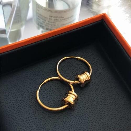 Hot Sale Titanium Steel Earrings for Women Gold Color Drop Earring Party Jewelry