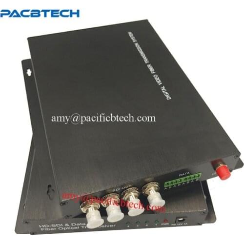 Fiber Optic Transmission 19.4 Mbps to 1.485 Gbps 4Ch HD SDI/ASI SingleMod Single fiber 20km FC Connector For Broacasting system