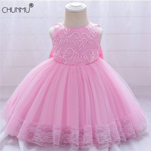 Infantil Baptism Dress For Girls 1st Year Birthday Party Lace Embroidery Girl Dress Baby Girl Princess Wedding Vestido Costume