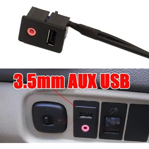JEAZEA 150cm Car Dash Flush Mount USB Port Panel Auto Boat 3.5mm AUX USB Extension Cable Adapter Mounting Adapter Panel Input