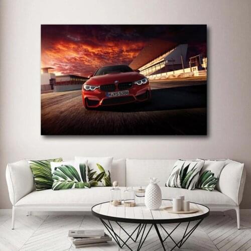 Canvas Painting b m w M4 Wallpaper SportsCar Posters Modern Prints Wall Art Decorative Picture Home Decor