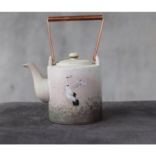 LUWU ceramic teapot crane tea kettle vintage tea pot 400ml