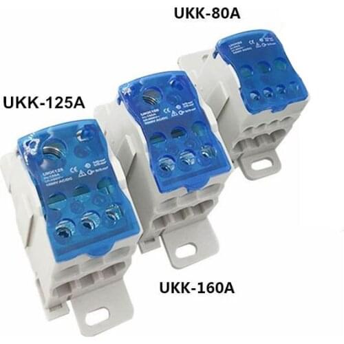 UKK80A/125A/160A Power Distribution Box Terminal Block Box Universal Electric Wire Connector